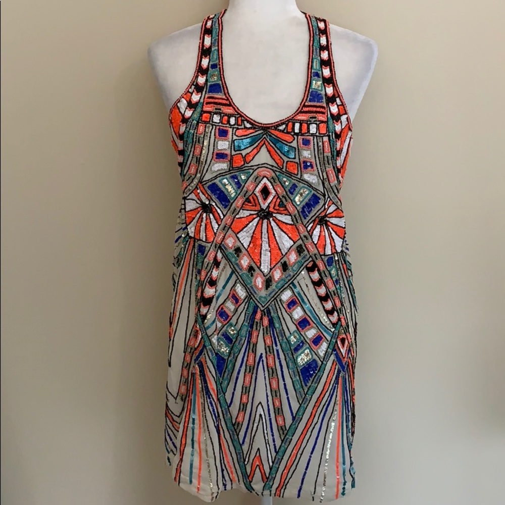 Parker Ramsey Sequin Dress Shock Pink Small $398 - Picture 5 of 8